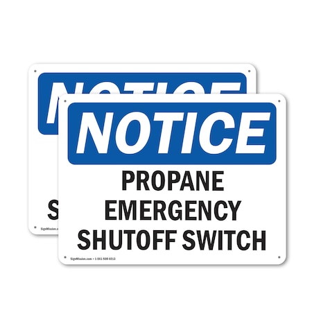 Signmission Propane Emergency Shutoff Switch, 10 in W x Rectangle, Aluminum OS-2PACK-NS-A-710-L-17888